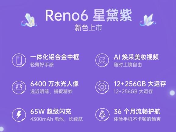有哪里典當(dāng)手機(jī)嗎:張子楓代言!OPPO Reno6星黛紫上市:2799元
